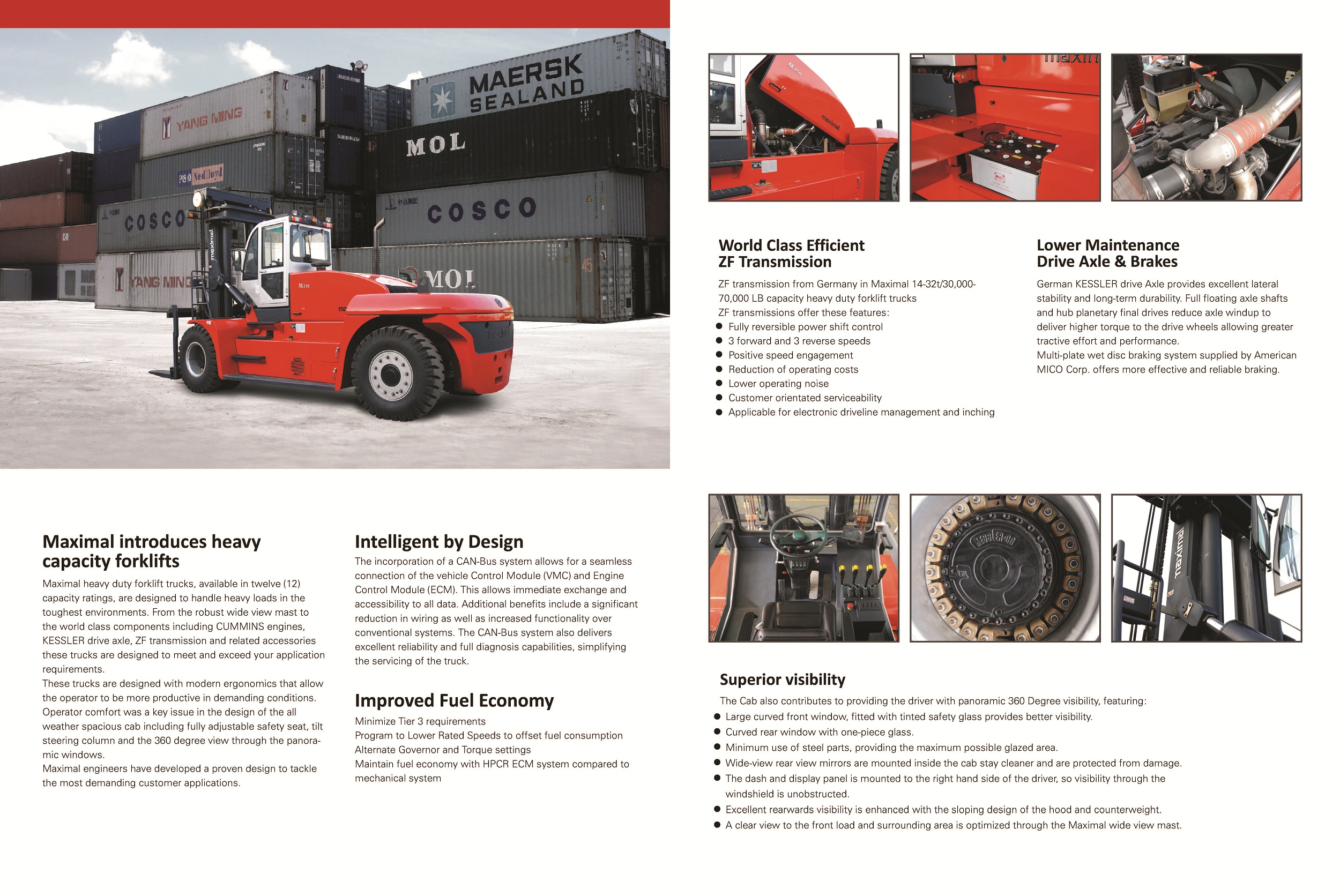 14 - 32 Tonne Maximal Diesel Forklift Specifications